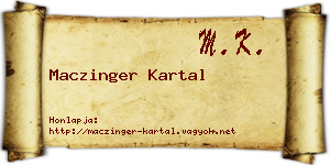 Maczinger Kartal névjegykártya